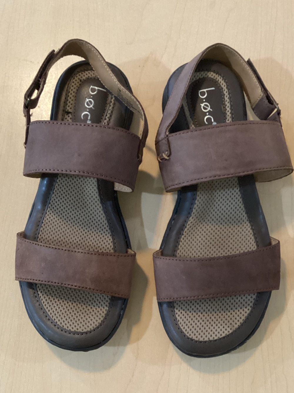 b.o.c. Kids Brown Double-Strap Velcro Sandals
